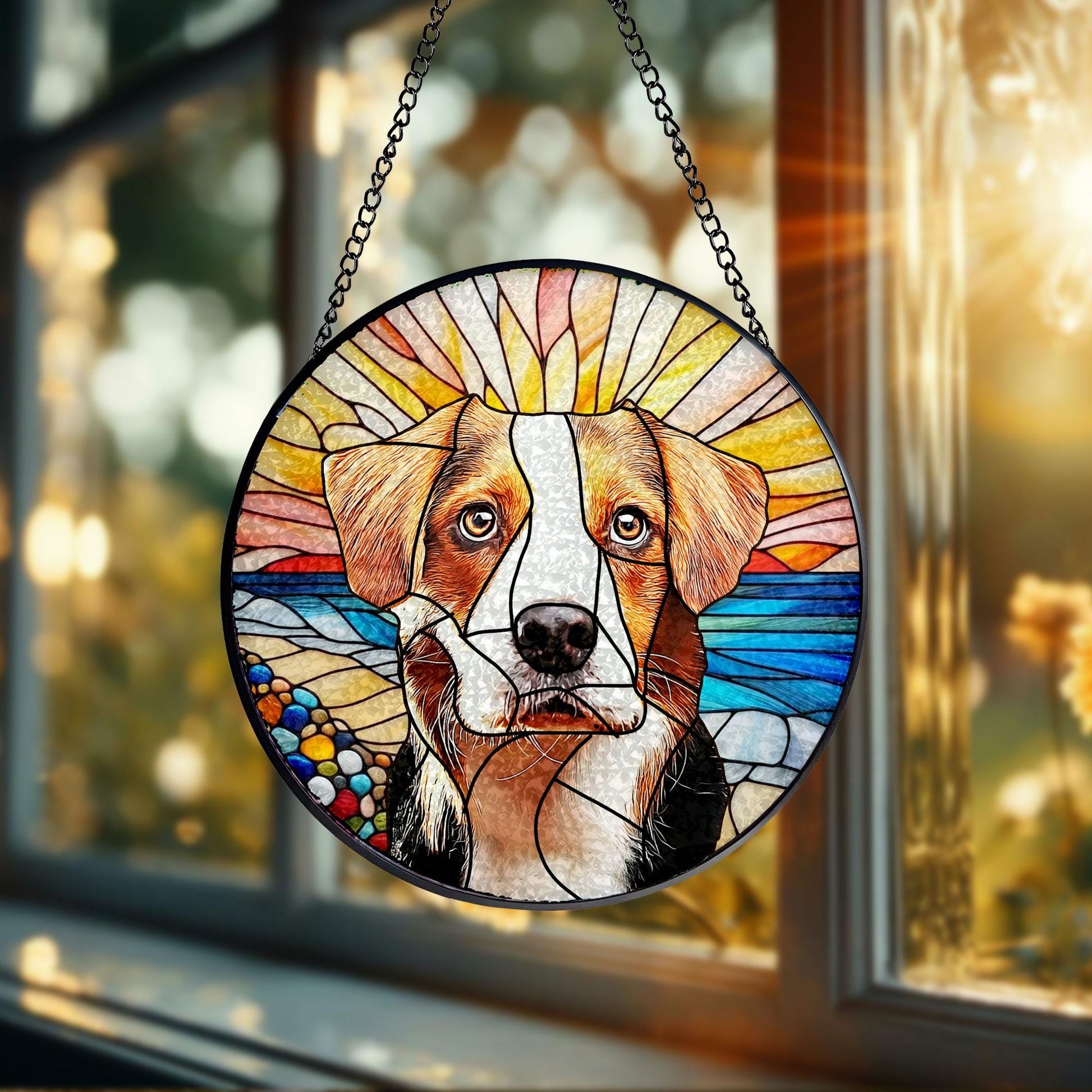 Custom Dog Art Suncatcher Glass From Photo, Pet Memorial Ornament, Dog Art Suncatcher, Gift for Dog Lovers, House Decor,Dog Mom Gift