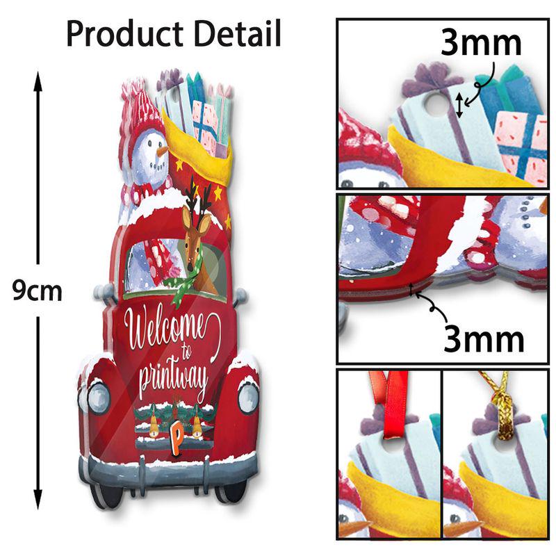 Personalized custom face baby FLAT Ornament, 2d Flat santa sleigh ornament, Christmas decor, gift for girls, cute kid ornament