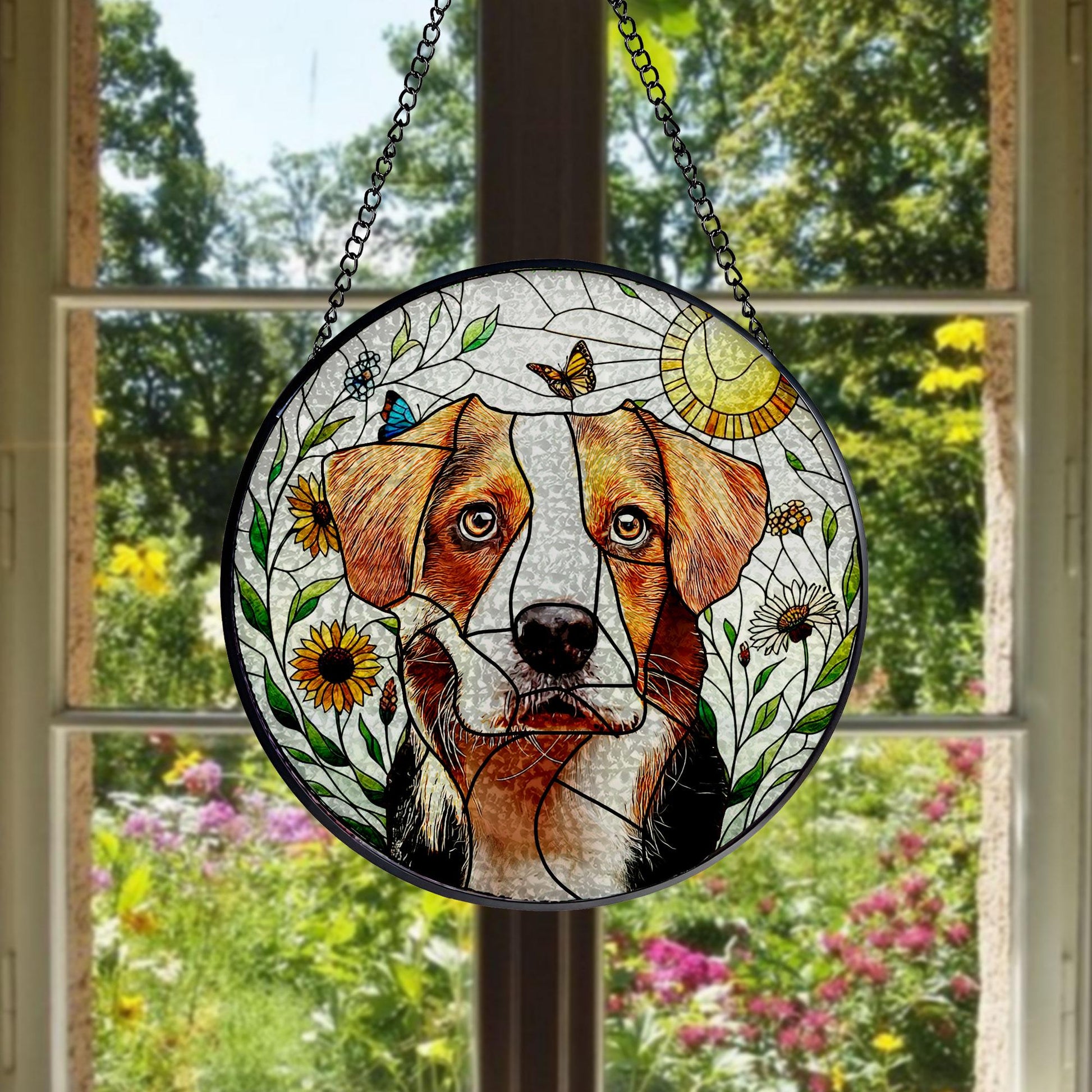 Custom Dog Art Suncatcher Glass From Photo, Pet Memorial Ornament, Dog Art Suncatcher, Gift for Dog Lovers, House Decor,Dog Mom Gift