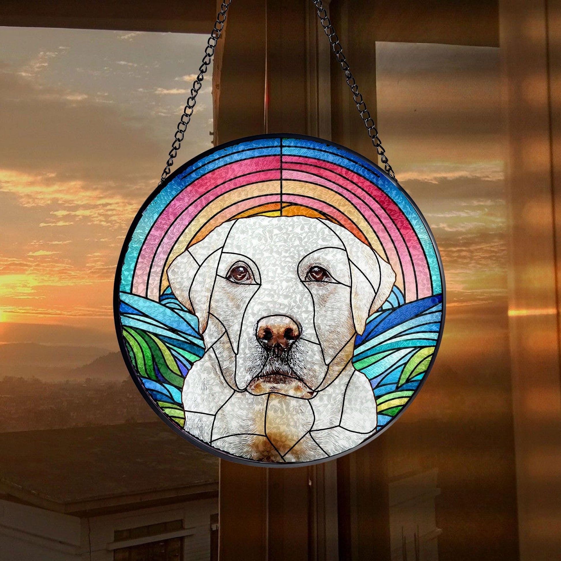 Custom Dog Art Suncatcher Glass From Photo, Pet Memorial Ornament, Dog Art Suncatcher, Gift for Dog Lovers, House Decor,Dog Mom Gift