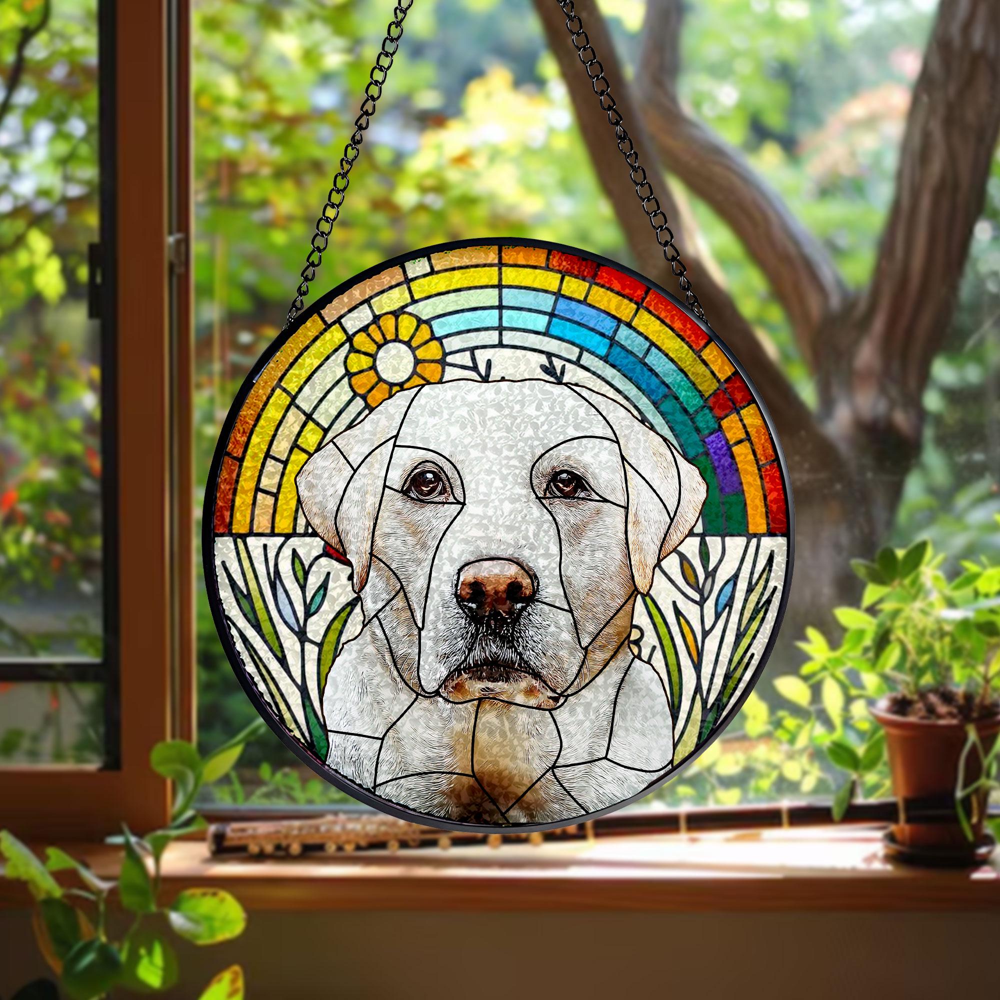 Custom Dog Art Suncatcher Glass From Photo, Pet Memorial Ornament, Dog Art Suncatcher, Gift for Dog Lovers, House Decor,Dog Mom Gift