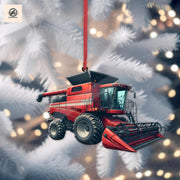 Personalized Combine Harvester 2D FLAT Christmas Ornament, Tractor Ornament, Christmas Tree Decor, Gift For Farmer, Christmas Gift, Xmas