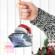 Custom Cruise Ship Ornament • Personalized Family Name FLAT 2d Christmas Decoration