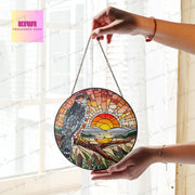 Cooper's Hawk on branch GLASS Window Hanging, Sunset landscape, Bird Nerd, Bird Suncatcher Decor,cooper's Hawk Decor, bird feeder