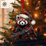 Cozy Red Panda Christmas Ornament, Red Panda Decor, Funny Xmas Animal Decor, Animal Lover Decor, Animal Gift, Red Panda Gift, Funny Decor