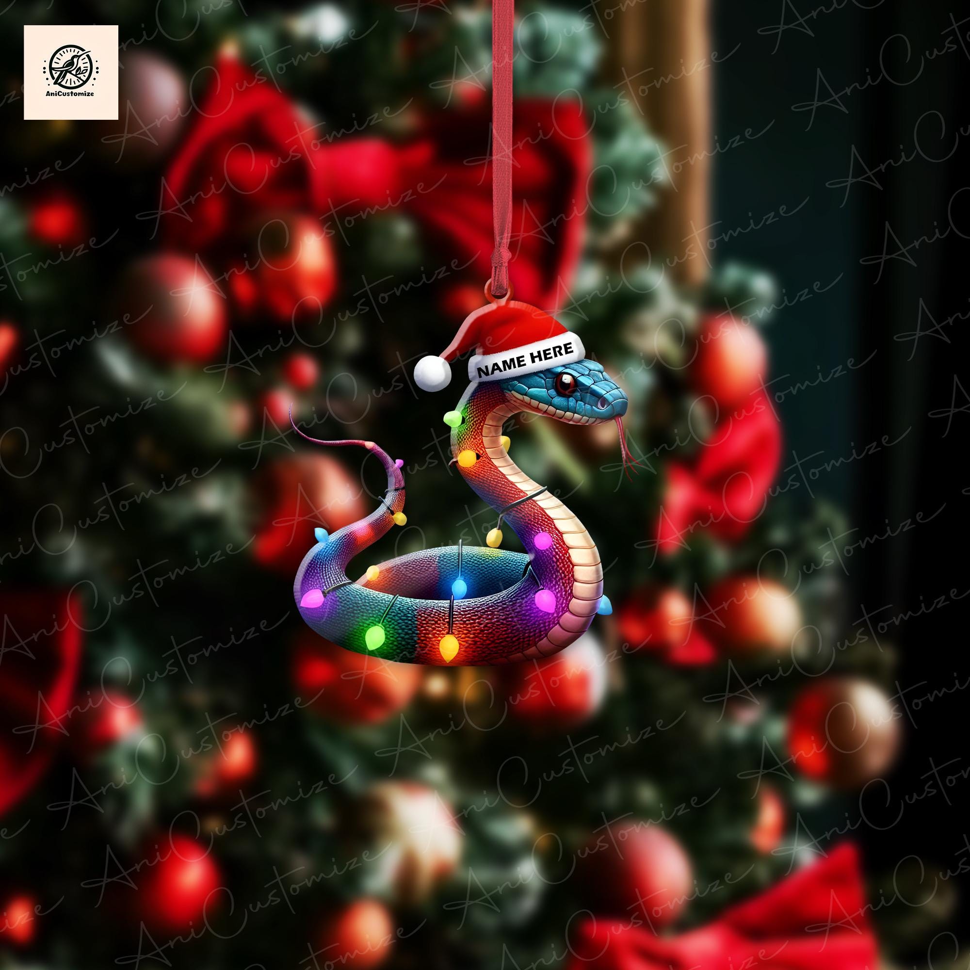 Personalized Cobra Christmas Ornament, Cobra Lovers Christmas Ornament, Custom Snake Cobra Lovers Ornament Gift, Xmas Decor, Serpent Decor