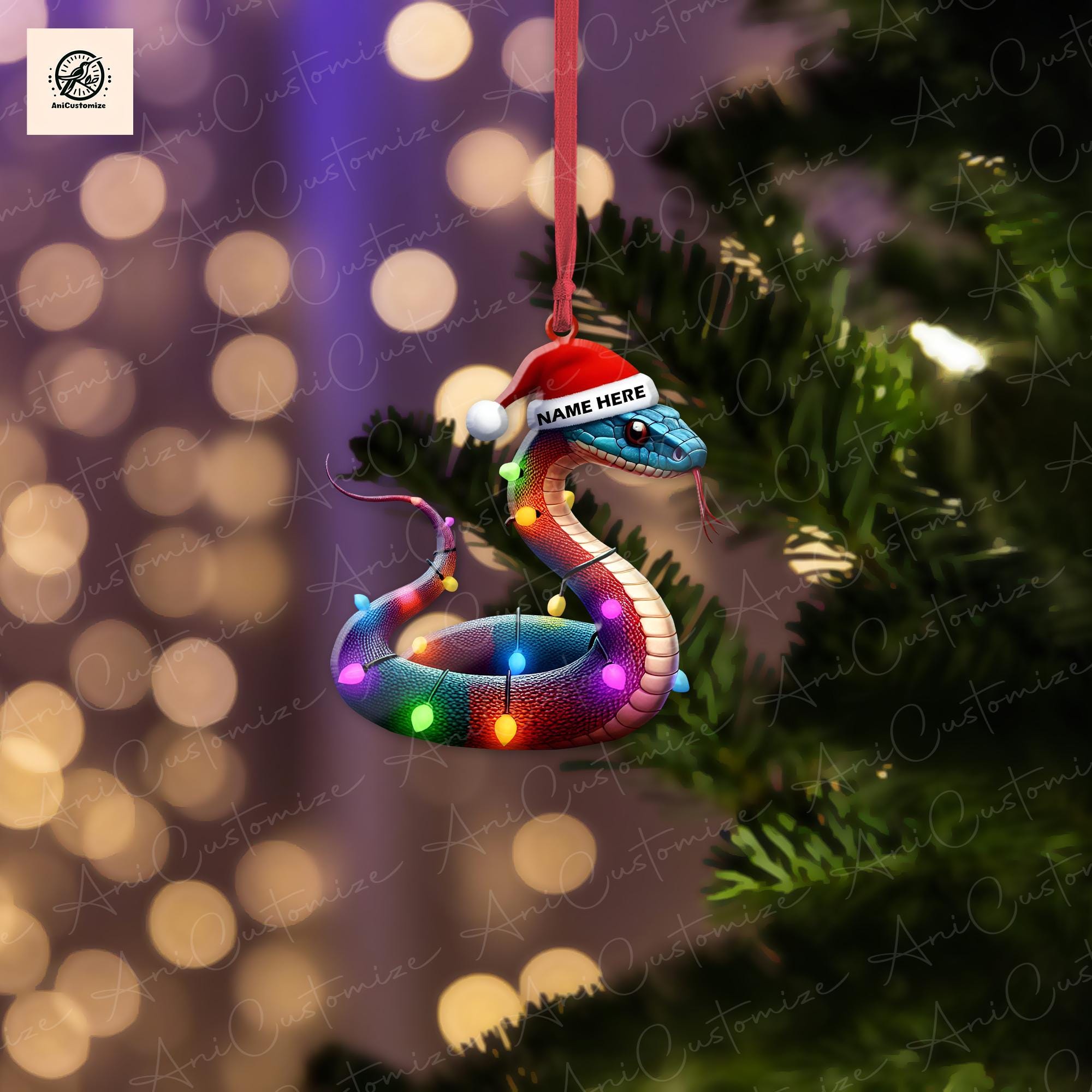 Personalized Cobra Christmas Ornament, Cobra Lovers Christmas Ornament, Custom Snake Cobra Lovers Ornament Gift, Xmas Decor, Serpent Decor