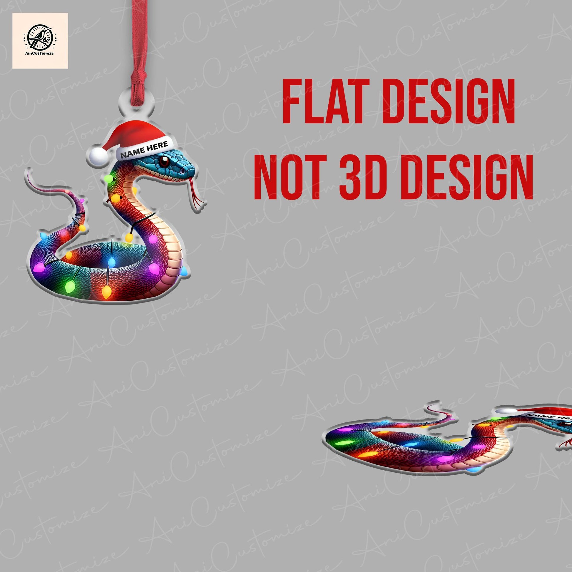 Personalized Cobra Christmas Ornament, Cobra Lovers Christmas Ornament, Custom Snake Cobra Lovers Ornament Gift, Xmas Decor, Serpent Decor