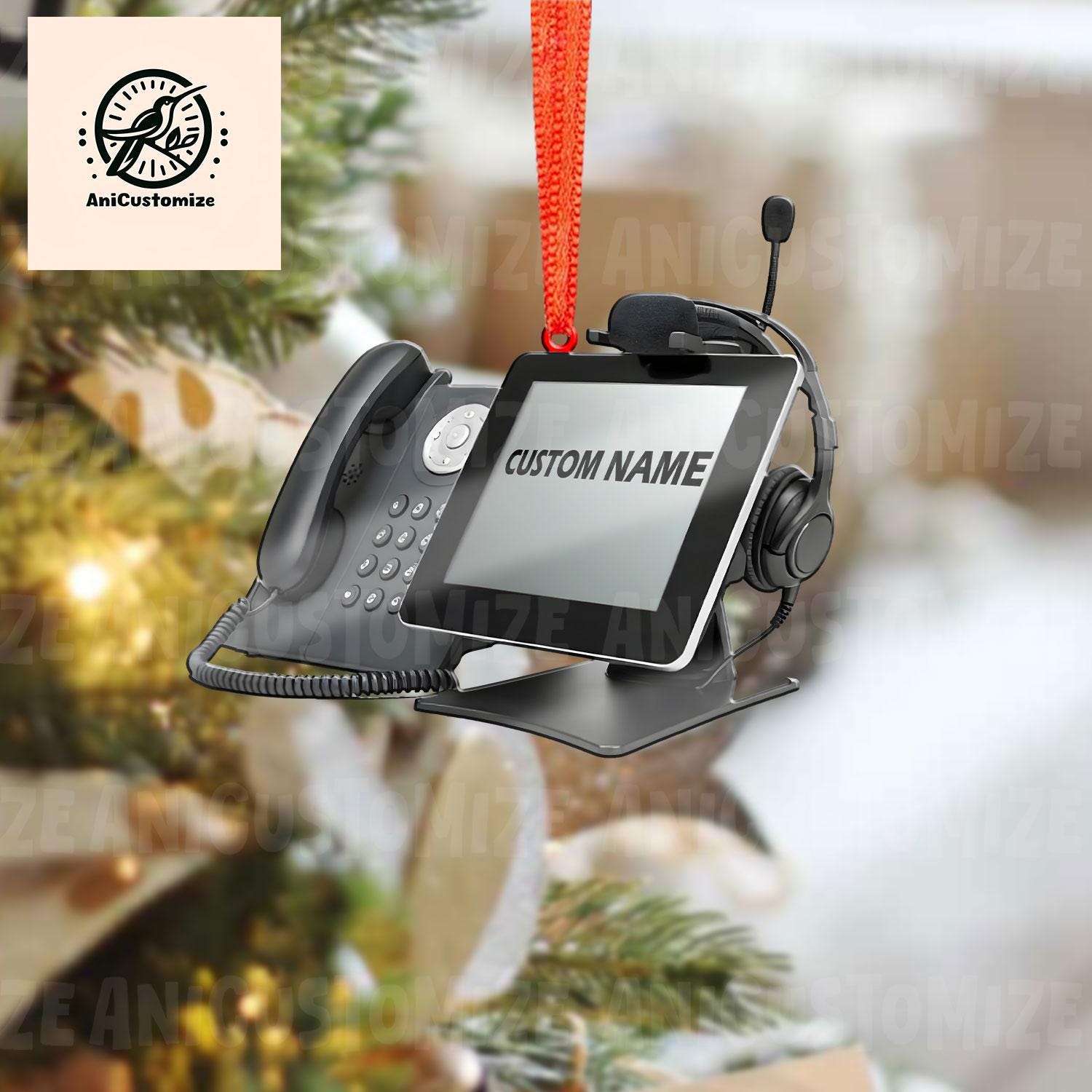 Personalized Communication Console 2D FLAT Ornament, 911 Dispatcher Decor,911 Dispatcher Gift, Christmas Tree Decor,Holiday Gift,Police Gift