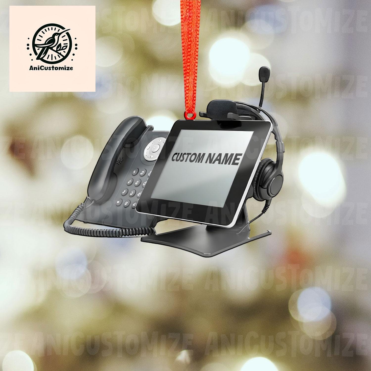 Personalized Communication Console 2D FLAT Ornament, 911 Dispatcher Decor,911 Dispatcher Gift, Christmas Tree Decor,Holiday Gift,Police Gift