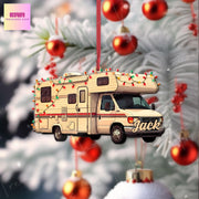 Personalized RV Christmas 2D FLAT Ornament, Xmas Tree Decoration, Custom Name Gift For Recreational Vehicle, Travel,Camping Lover,Motor Home