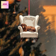 Personalized Dachshund Christmas Acrylic Ornament, 2D Flat ornament, Xmas Decoration, Xmas Tree, Custom Name Gift For Her, Dachshund Dog Mom