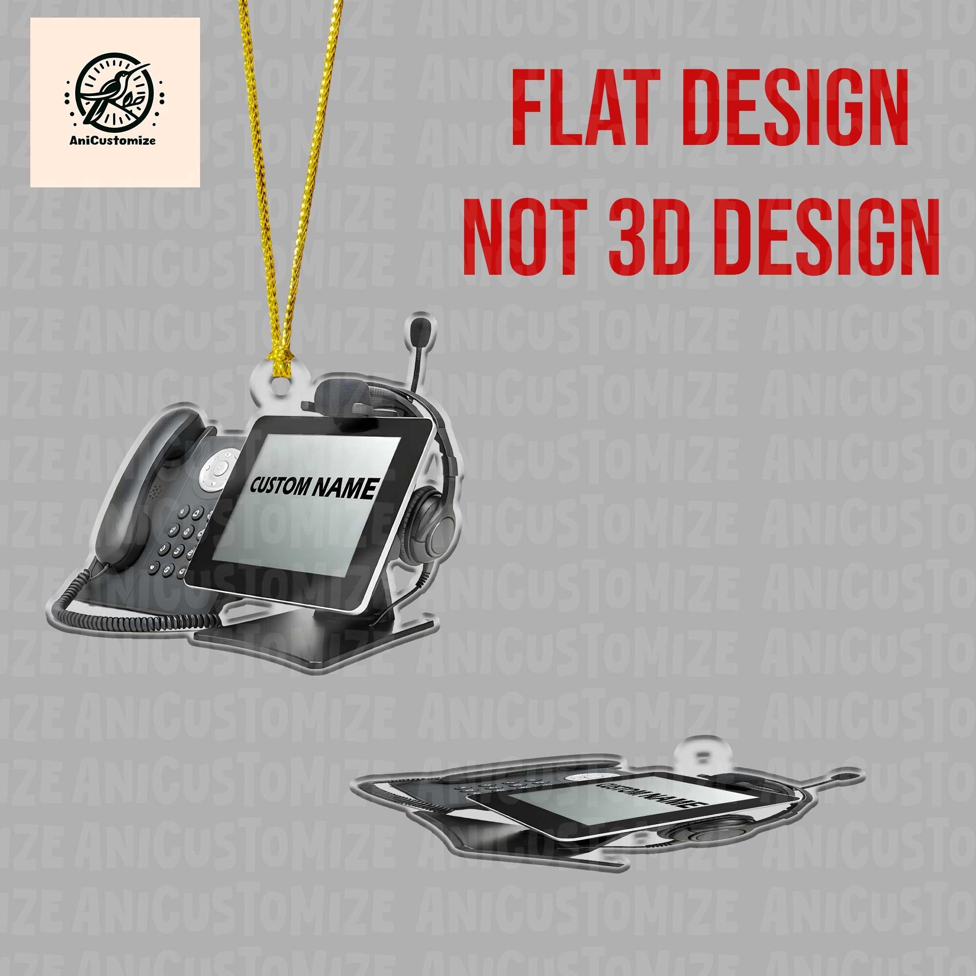 Personalized Communication Console 2D FLAT Ornament, 911 Dispatcher Decor,911 Dispatcher Gift, Christmas Tree Decor,Holiday Gift,Police Gift