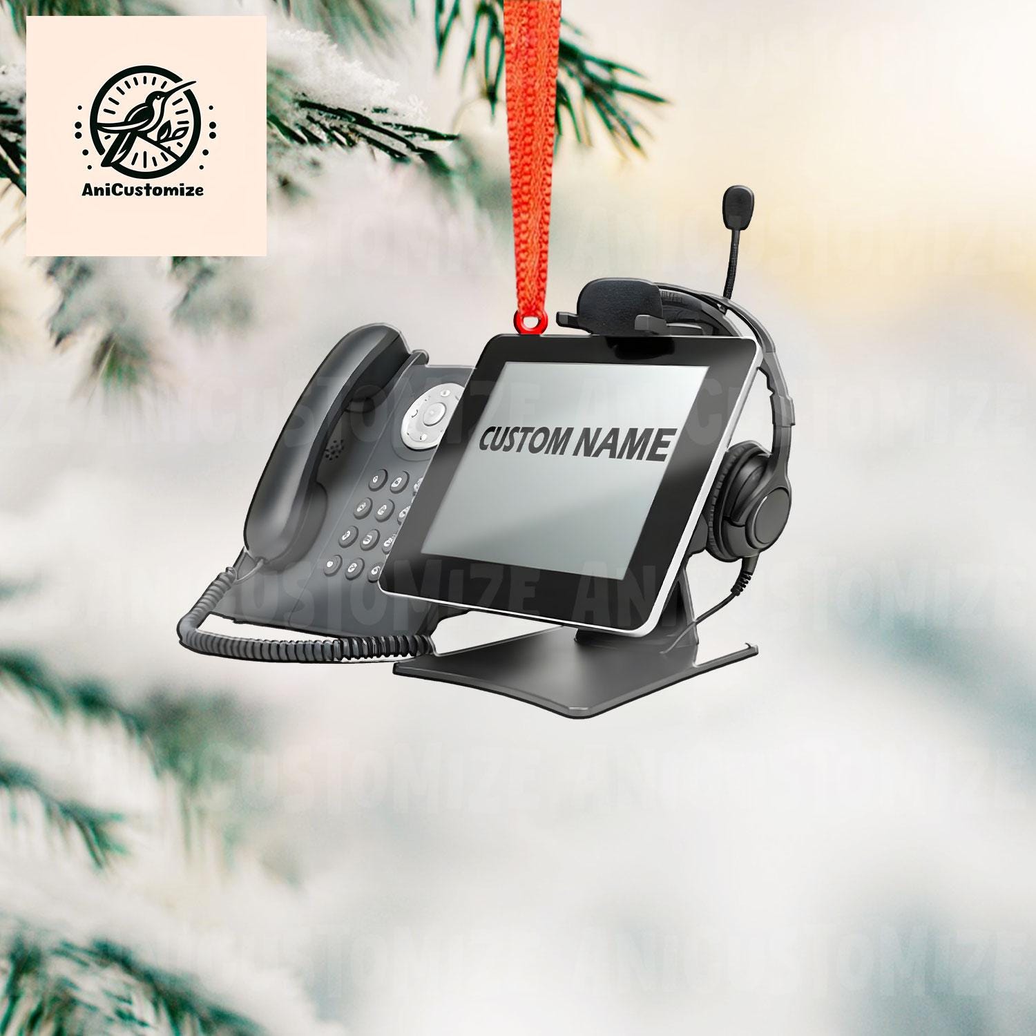 Personalized Communication Console 2D FLAT Ornament, 911 Dispatcher Decor,911 Dispatcher Gift, Christmas Tree Decor,Holiday Gift,Police Gift