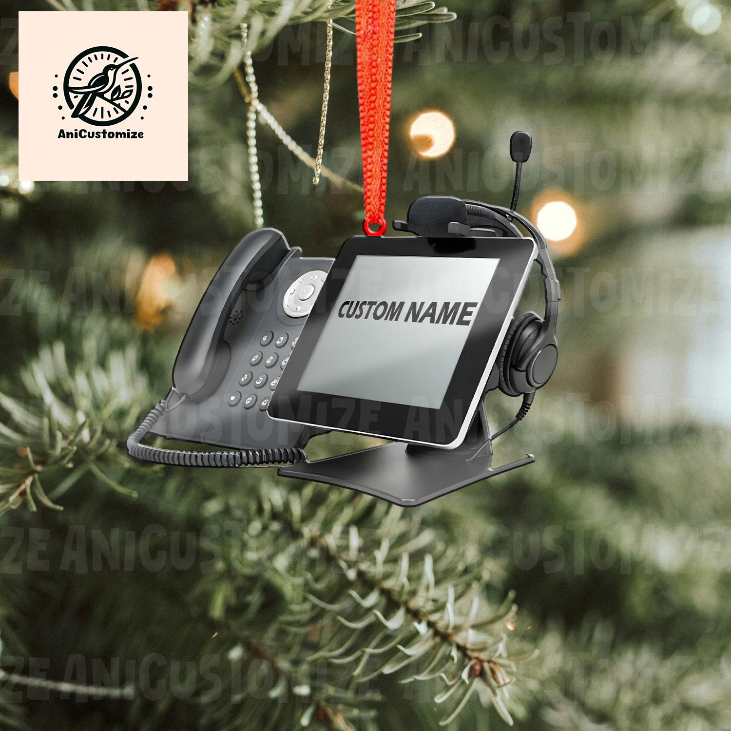 Personalized Communication Console 2D FLAT Ornament, 911 Dispatcher Decor,911 Dispatcher Gift, Christmas Tree Decor,Holiday Gift,Police Gift