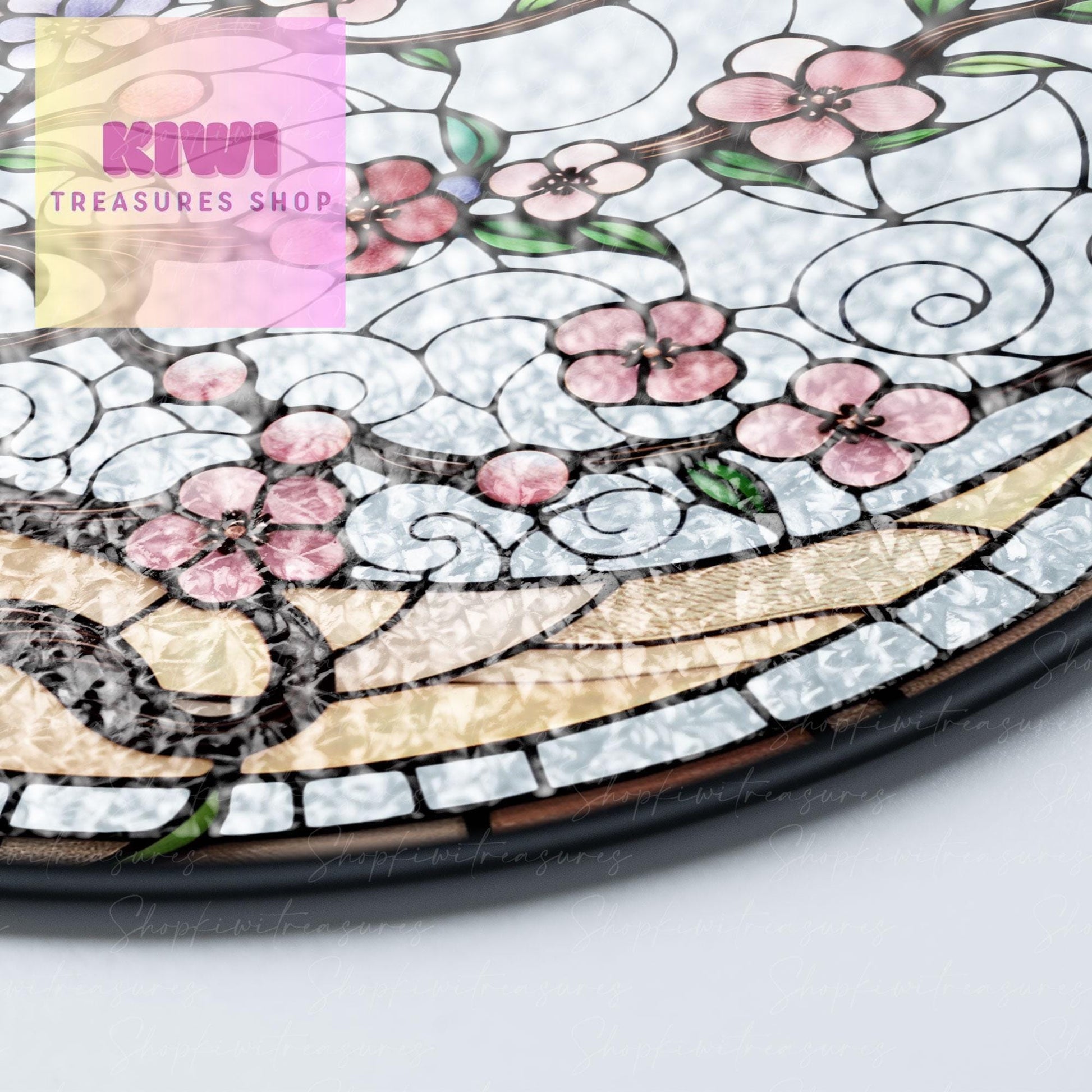 Crescent Moon with Sakura GLASS Sun Catcher | Cherry Blossom Ornament | Cherry Blossom Lover Gift | Gift for Mom | Wall Art Decor