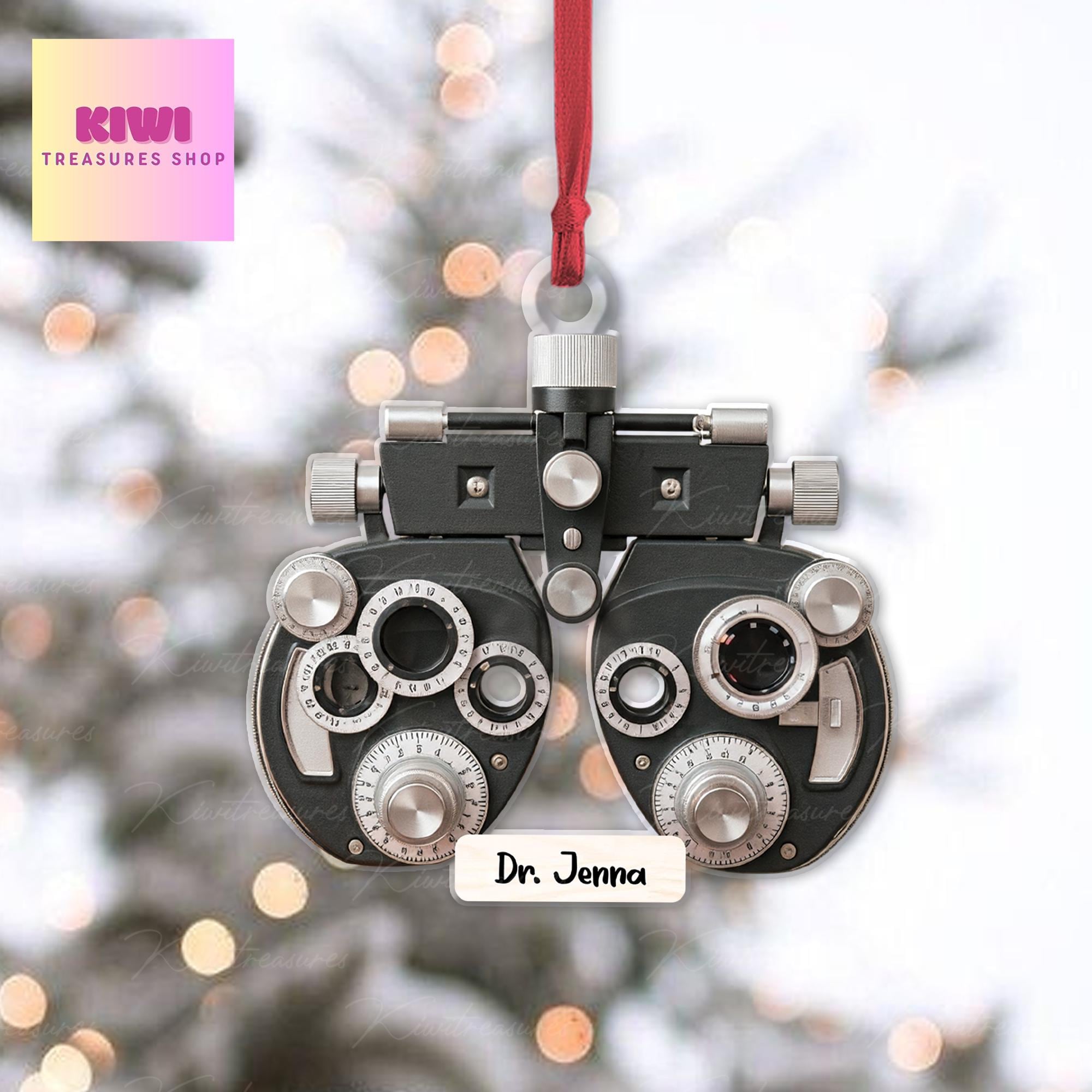 Personalized Phoropter Christmas FLAT ornament, Optometry ornament, optometrist gift for Eye doctor, Optometry gift, Phoropter NOT 3D