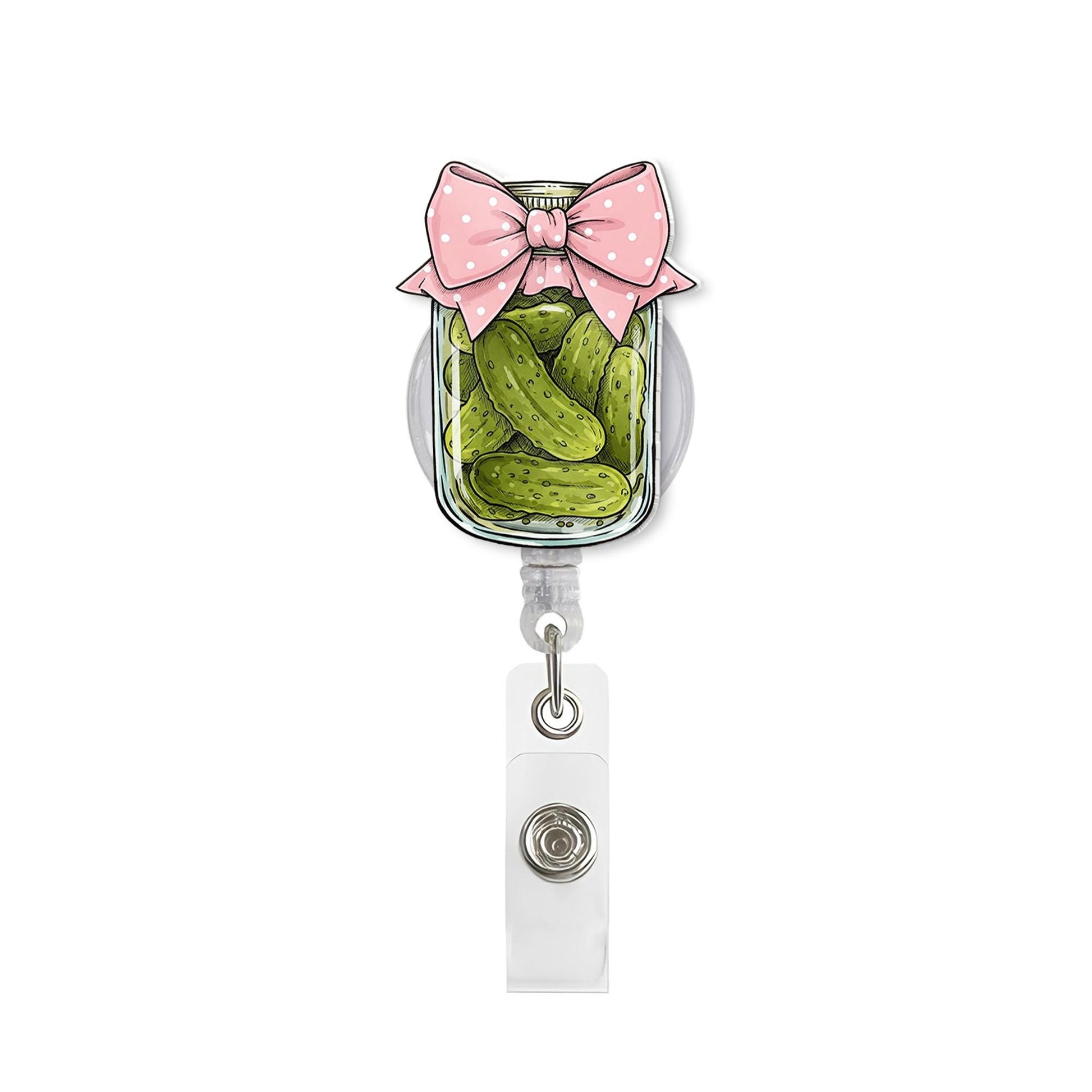 Coquette Pickle Jar Badge Reel, Funny Nurse Gift, Nurse badge reel, Pickle Lover Gift, Funny Co-worker Gift, Heavy Duty, MRI Safe,Nurse Gift