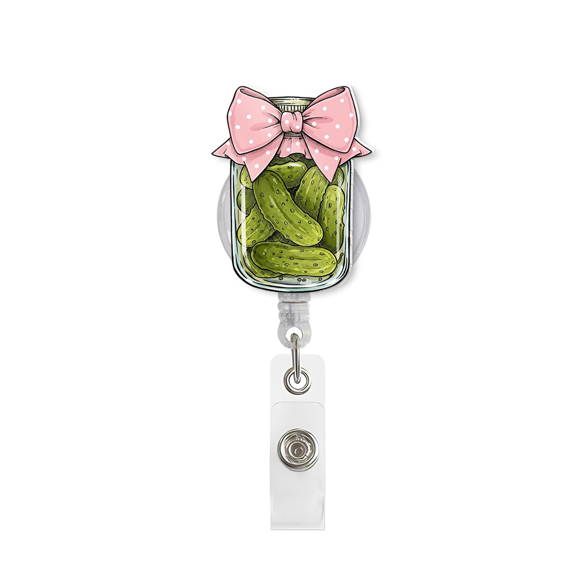 Coquette Pickle Jar Badge Reel, Funny Nurse Gift, Nurse badge reel, Pickle Lover Gift, Funny Co-worker Gift, Heavy Duty, MRI Safe,Nurse Gift