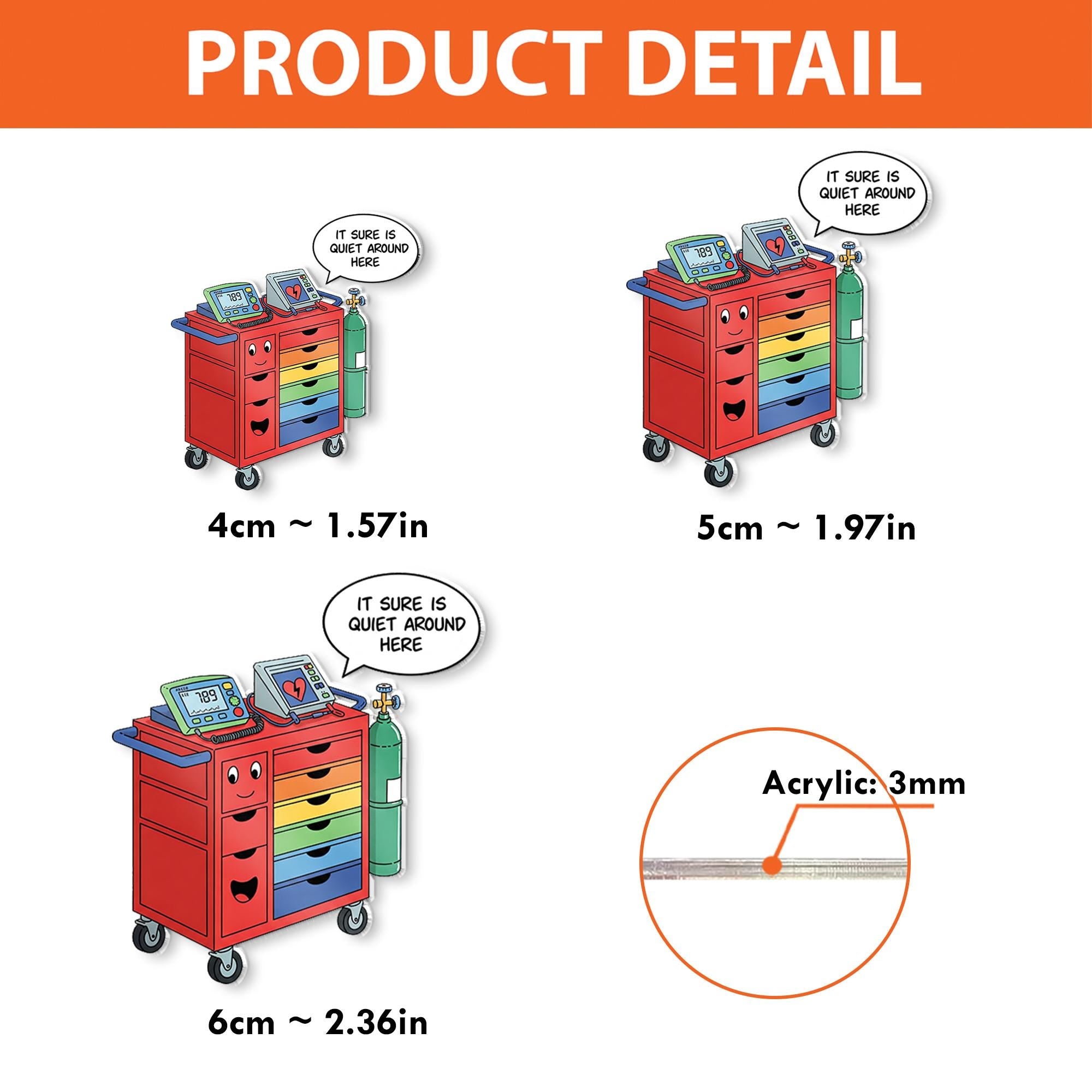 Crash Cart Acrylic Badge Reel, ICU Nurse, RRT, Rapid Response, Emergency Medicine, Nurses Week Gift, Respiratory, MD, Doctor, Code Blue Team