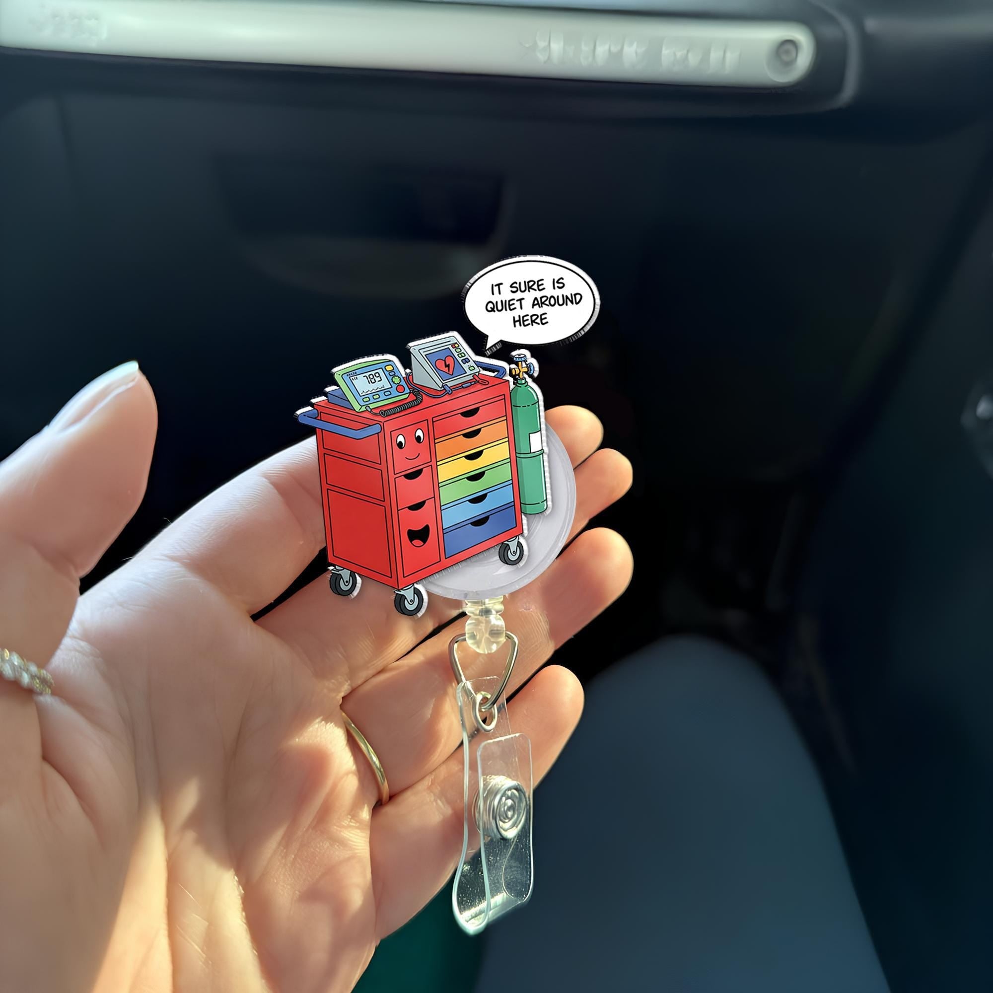 Crash Cart Acrylic Badge Reel, ICU Nurse, RRT, Rapid Response, Emergency Medicine, Nurses Week Gift, Respiratory, MD, Doctor, Code Blue Team