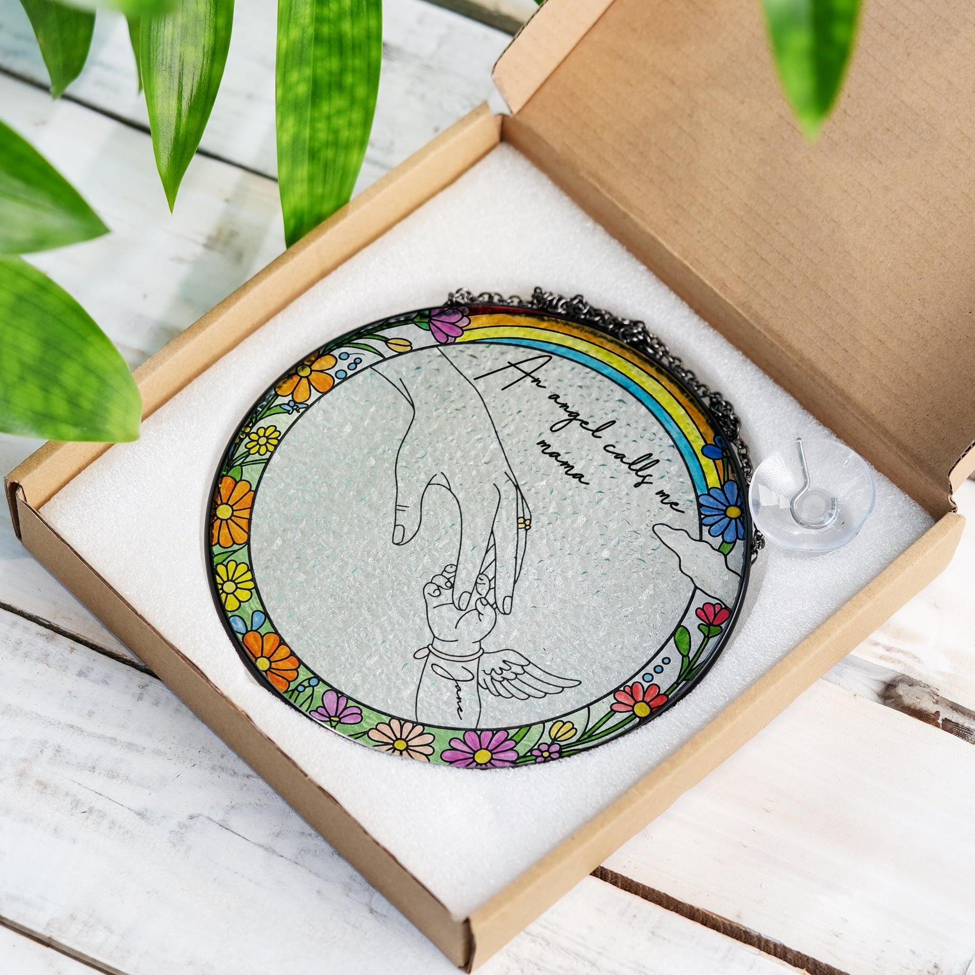 Custom Memorial Mother's Day Suncatcher - Angel Mama Gift - Rainbow Baby Memorial Suncatcher - Loss of Child Suncatcher