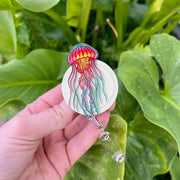 Colorful Jellyfish Badge Reel, Jellyfish  Lover Gift, Ocean Animal Lover, RN ID Holder, Nurse Gift, Gift For Nurse, Cute Animal Gift
