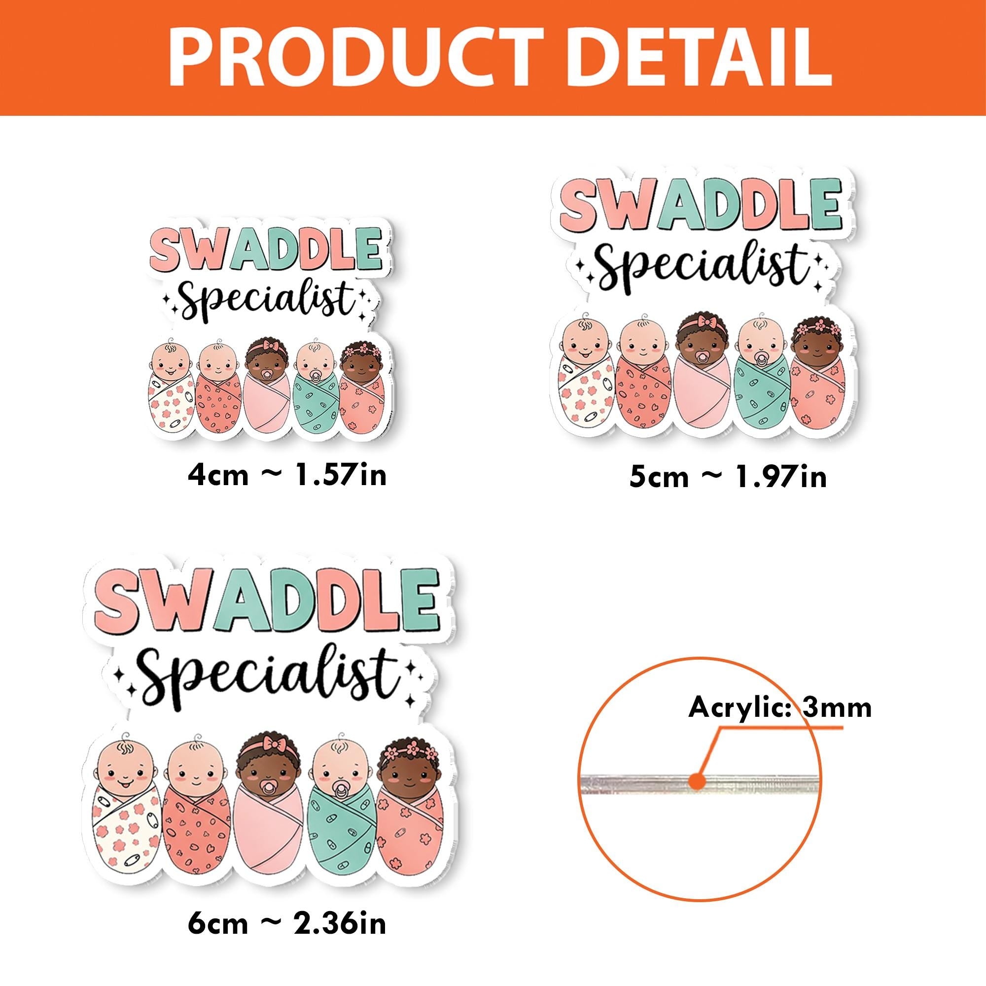 Swaddle Specialist Badge Reel, L&D Nurse badge Reel, Midwife Gift, NICU Id Holder Gift, Newborn Baby Badge reel, Nicu Gift, Heavy Duty