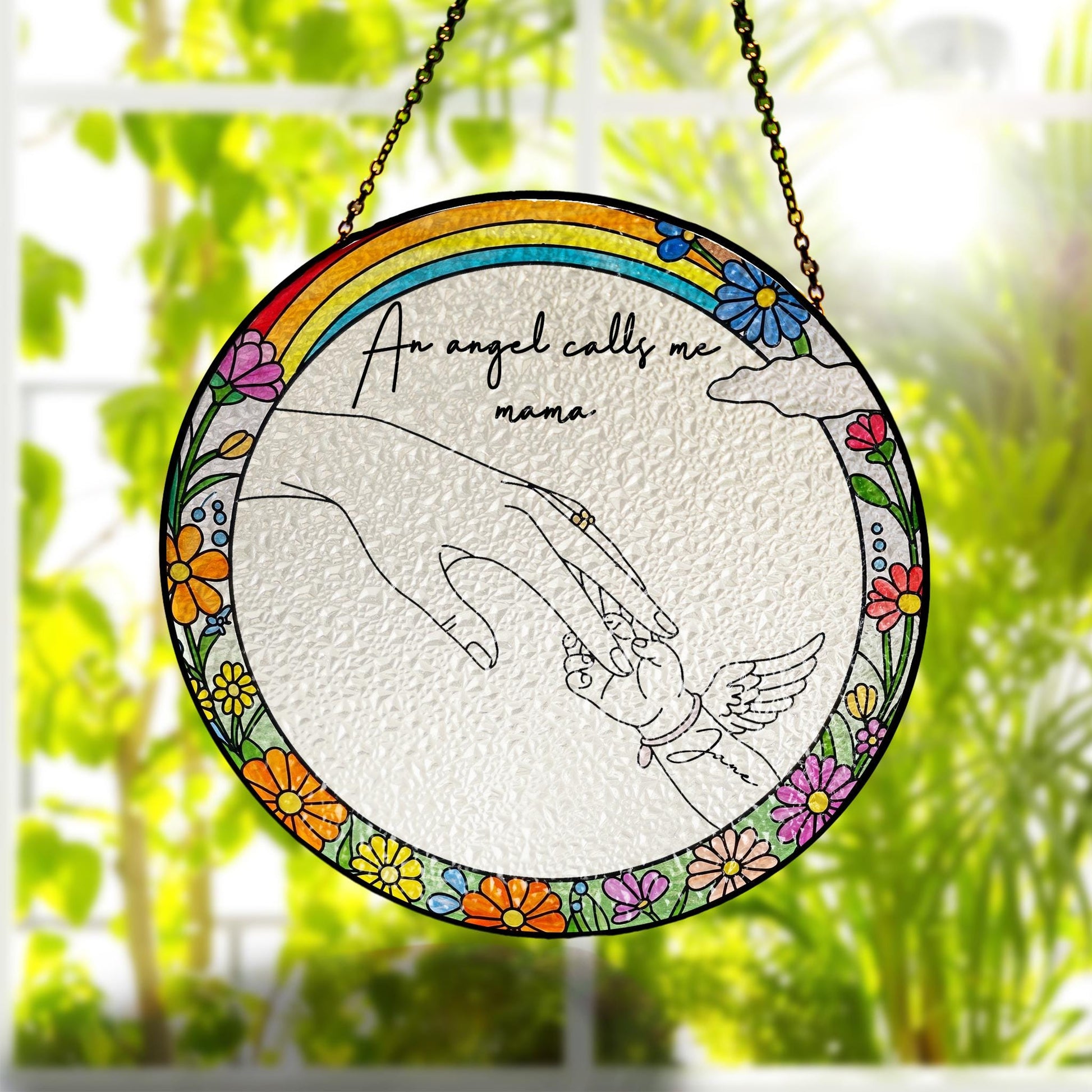 Custom Memorial Mother's Day Suncatcher - Angel Mama Gift - Rainbow Baby Memorial Suncatcher - Loss of Child Suncatcher