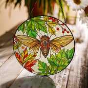 Cicada Suncatcher | Insect Garden Window Decor | Glass Art Hanging | Nature-Inspired Sun Catcher Gift for cicada lovers