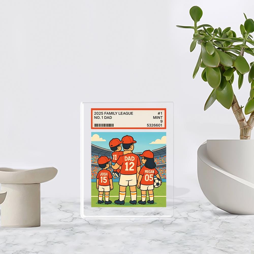 Custom Father's Day Gift, Daddy's Dream Team ACRYLIC Block, Soccer Gift For Dad, Father's Day Gift for Daddy, Soccer Custom No.1 Dad Plaque