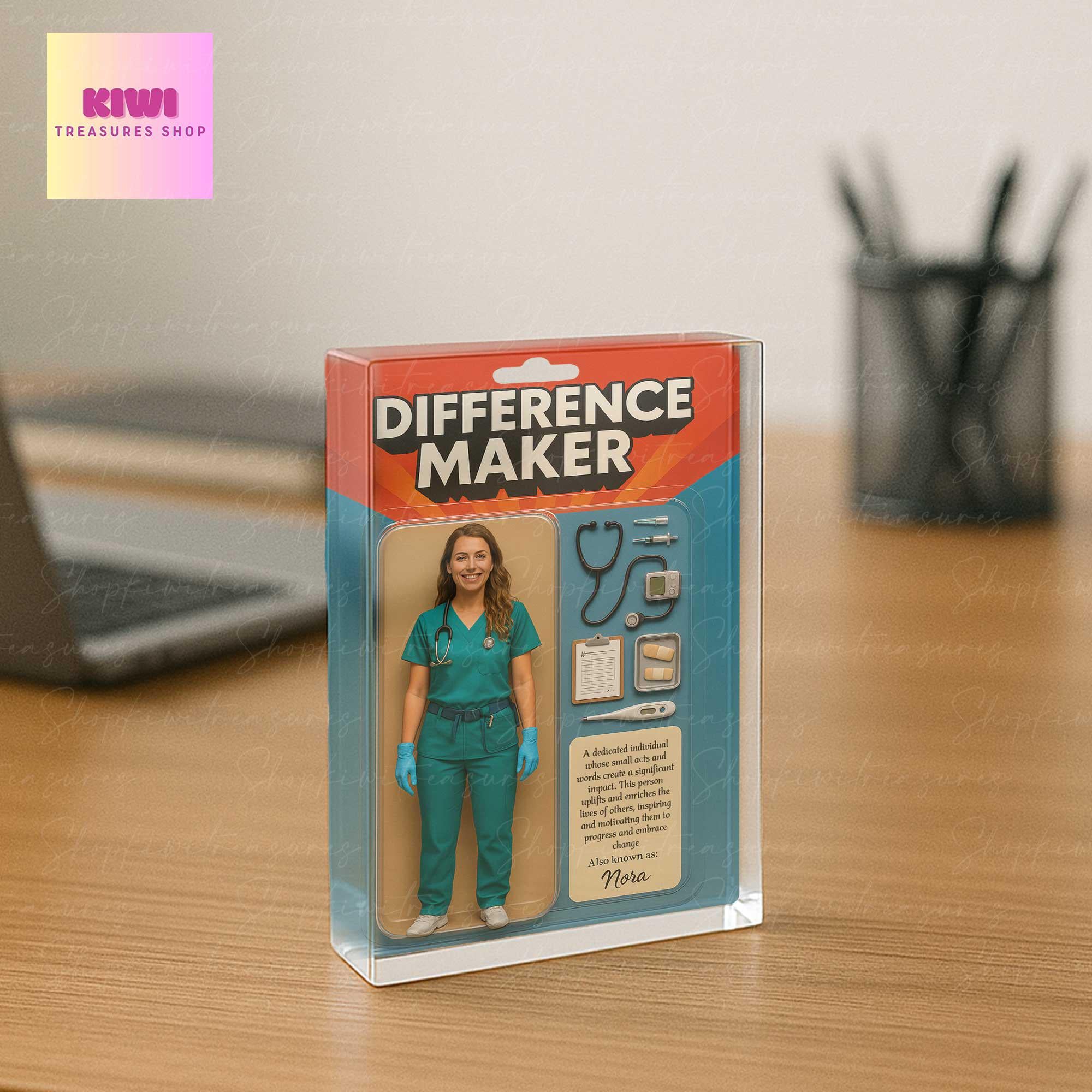 Custom Difference Maker Nurse Acrylic Block – Personalized Nurse Gift – Nurse Week Gift – Retirement Nurse Keepsake - Gift For Nurse