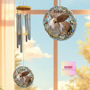 Custom Bunny Memorial Wind Chime | Pet Loss Gift for Rabbit Lovers | Personalized Rabbit Tribute with Name | Rainbow Bridge Keepsake