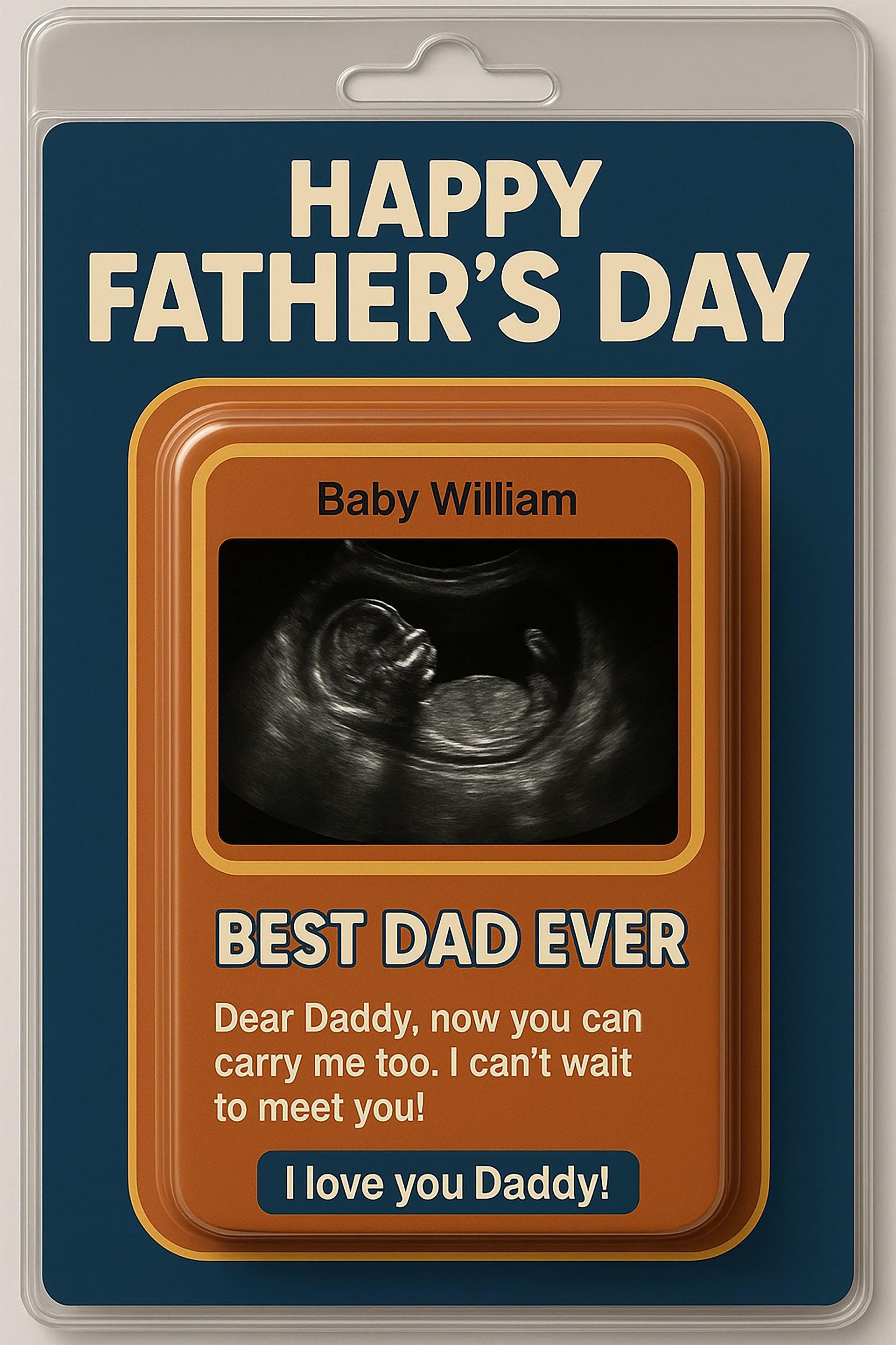 Personalized Father's Day Acrylic Plaque from Baby – Ultrasound Gift for New Dad – Best Dad Ever Keepsake – I Can’t Wait to Meet You Daddy