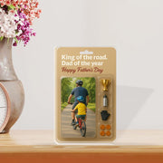 Personalized Dad Biking Acrylic Block, Custom Father's Day Gift, Custom Sports Dad Plaque, Best Dad Ever Keepsake From Son, Cycling Theme