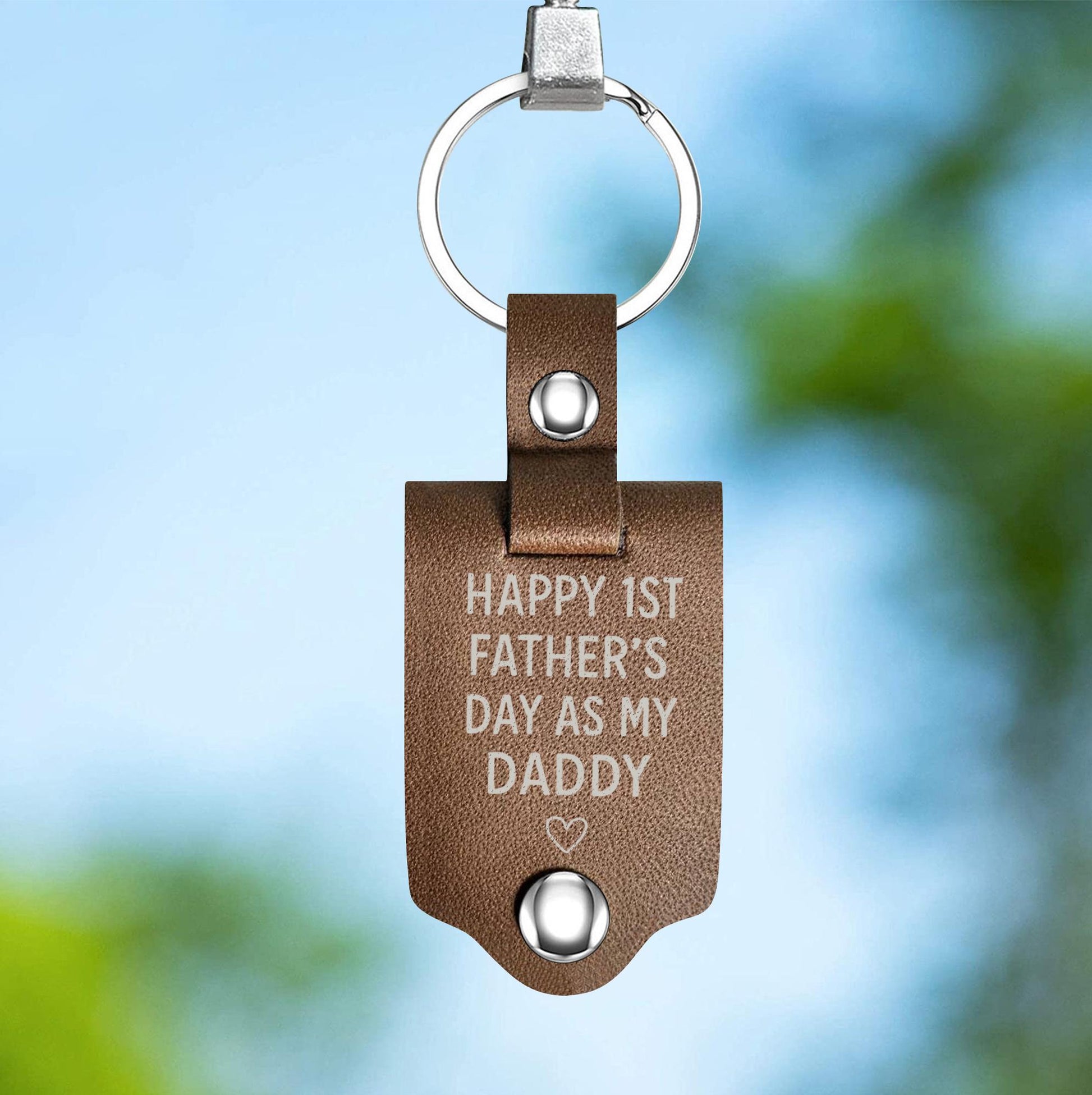 Custom Ultrasound Leather Photo Keychain | Dear Daddy Gift from Bump | Pregnancy Reveal Keepsake | First Father’s Day Key Ring