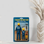 Personalized Construction Dad Acrylic Plauqe, Father's Day Plaque, Custom Dad and Kid, I Nailed the Best Dad Gift, Blue Collar Dad Gift