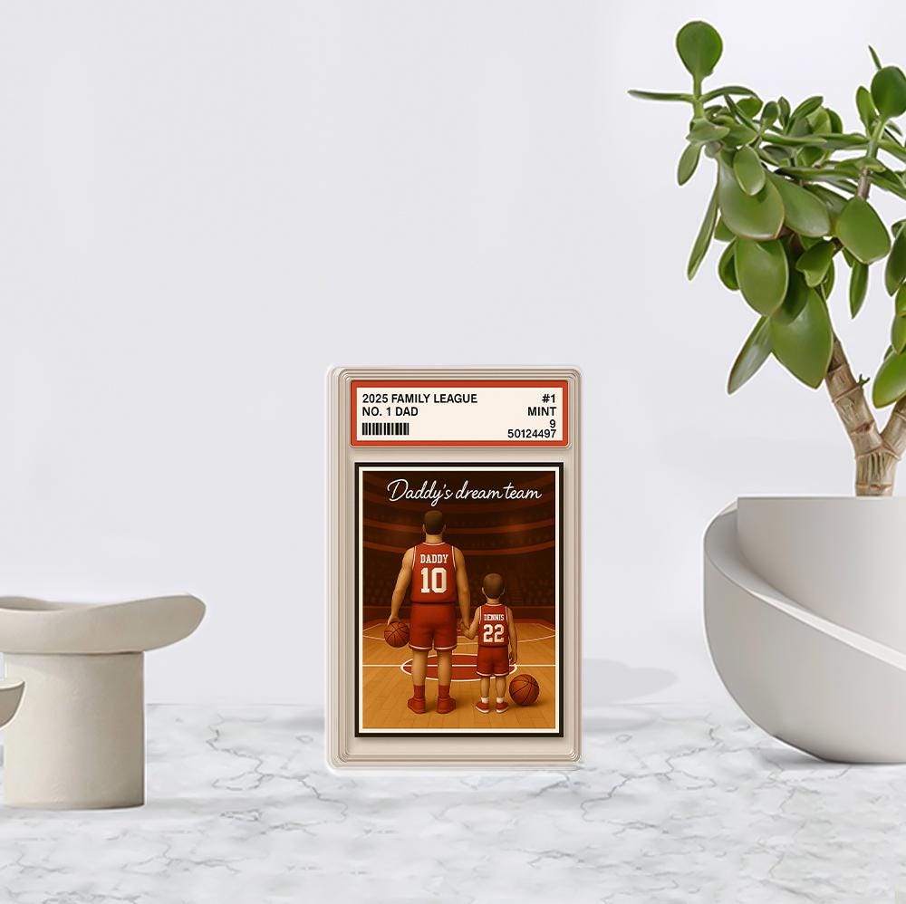 Custom Basketball Dad Acrylic Block | Personalized Father’s Day Gift from Kids | Daddy’s Dream Team Sports Plaque | Hoop Lover Gift