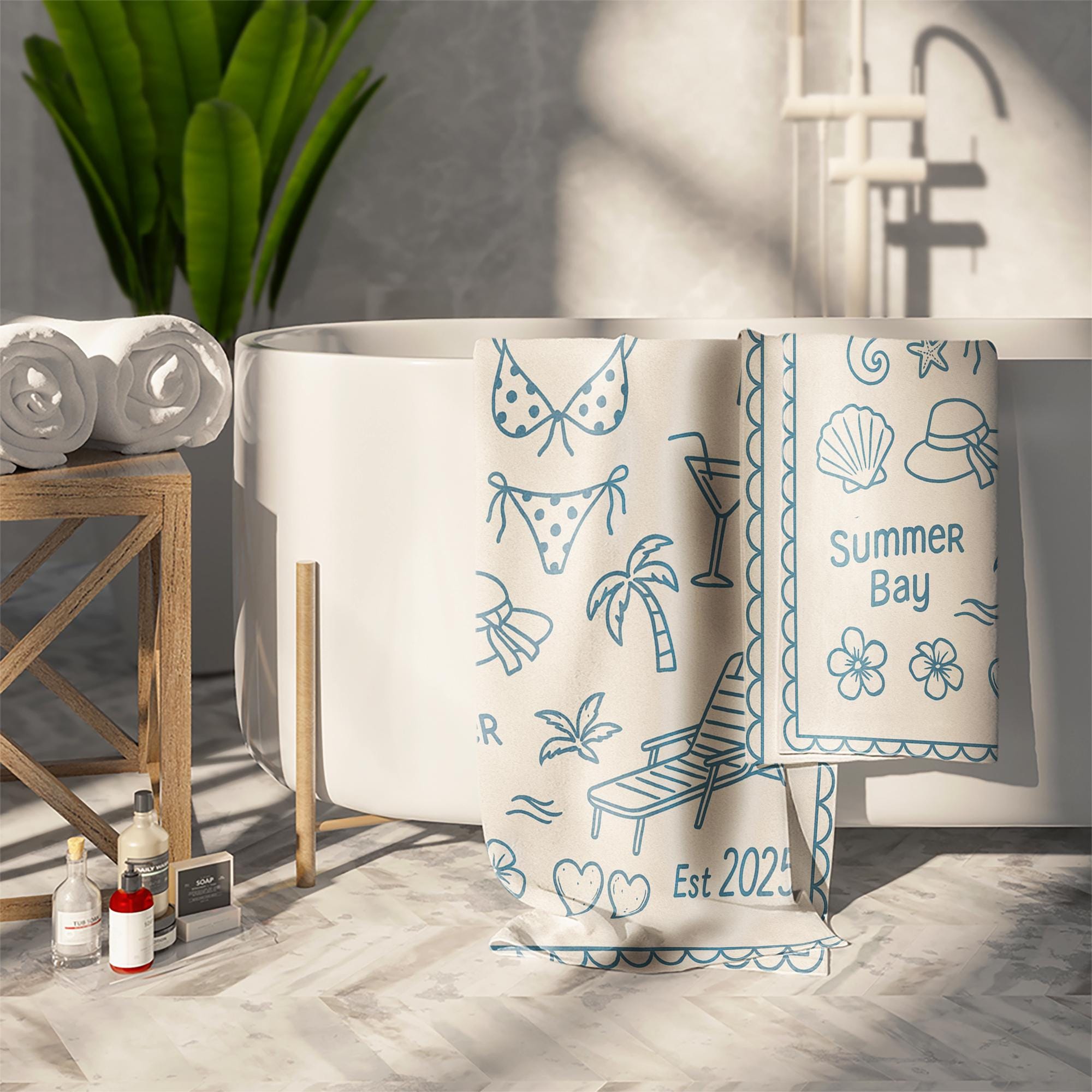 Custom Bachelorette Towel – Personalized Bach Party Towel, Summer Girls Trip Gift, Bride Squad Pool Towel, Beach Weekend Favor