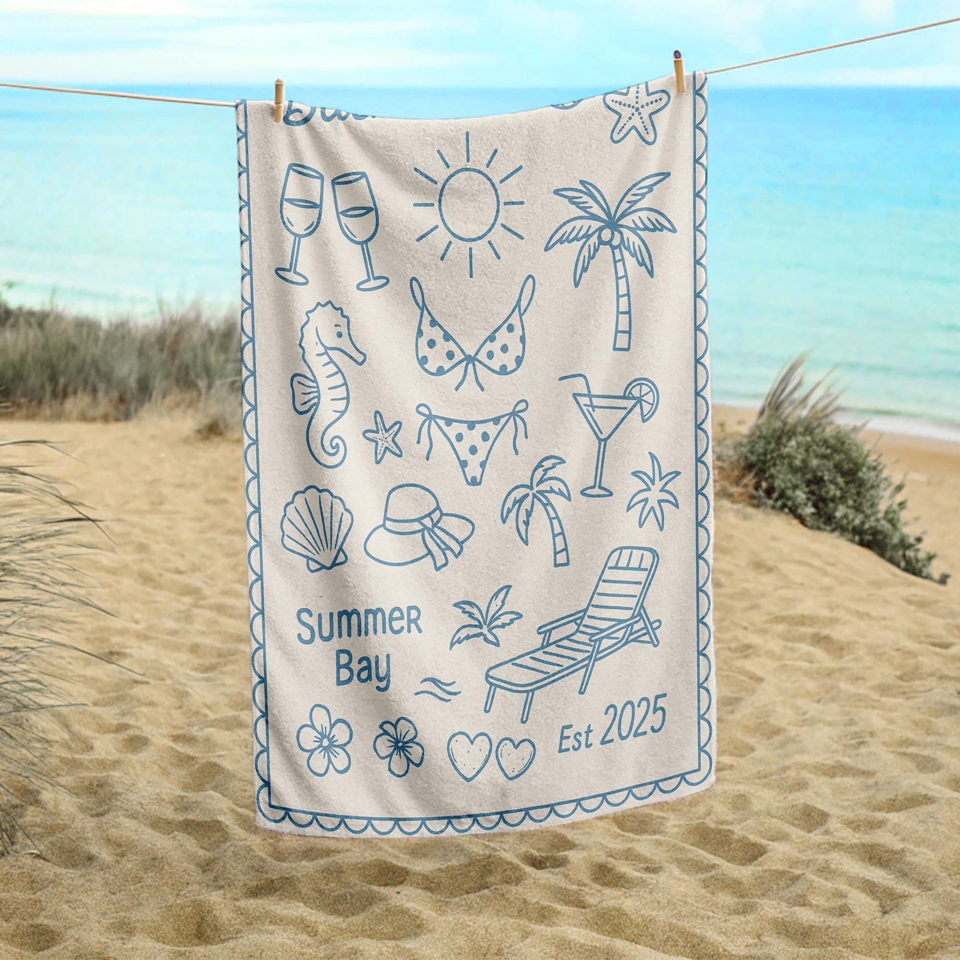 Custom Bachelorette Towel – Personalized Bach Party Towel, Summer Girls Trip Gift, Bride Squad Pool Towel, Beach Weekend Favor