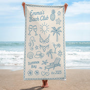 Custom Bachelorette Towel – Personalized Bach Party Towel, Summer Girls Trip Gift, Bride Squad Pool Towel, Beach Weekend Favor