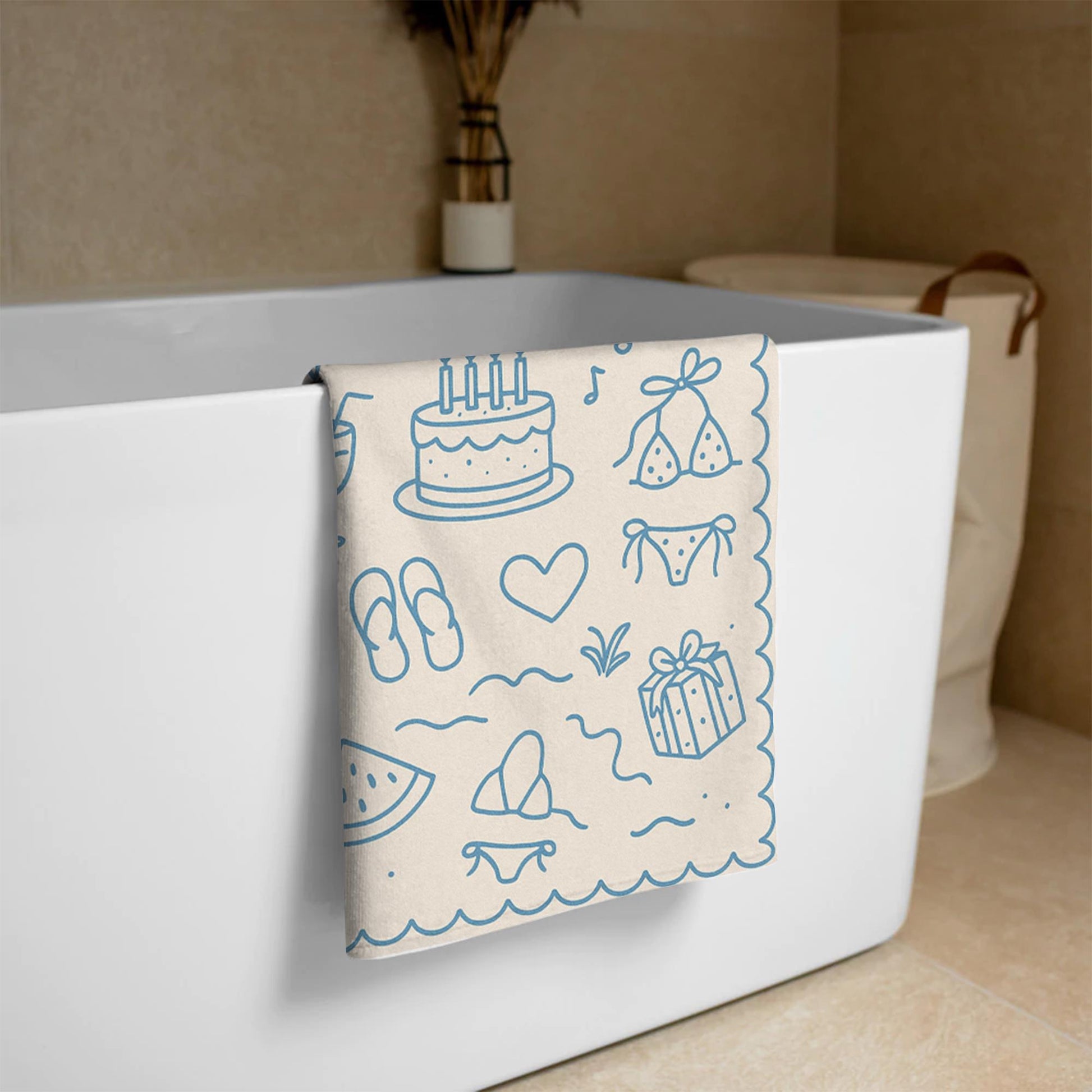 Custom Birthday Beach Towel – Personalized Summer Party Towel for Her, 21st Birthday Gift Idea, Pool or Beach Trip Celebration Towel