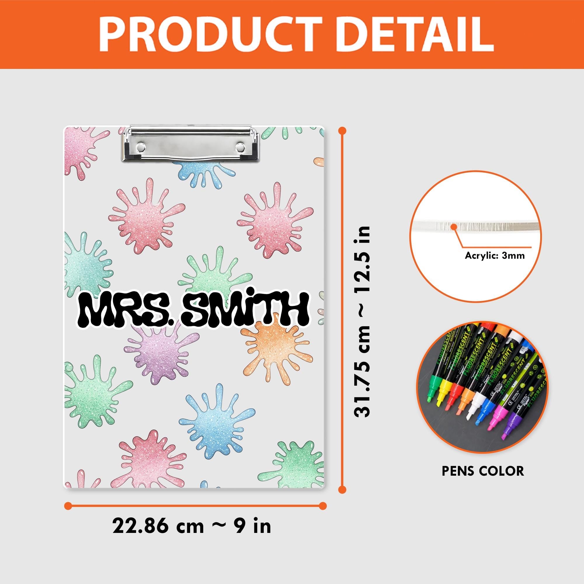 Personalized Science Teacher Clipboard – Custom Name Back to School Gift, Fun Art-Inspired Classroom Decor, Teacher School Supplies