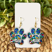 Custom Dog Paw Earrings, Your Pet's Name, Personalized Animal Lover Jewelry, Unique Dog Mom Statement Gift, Pet Lover Memorial Gift