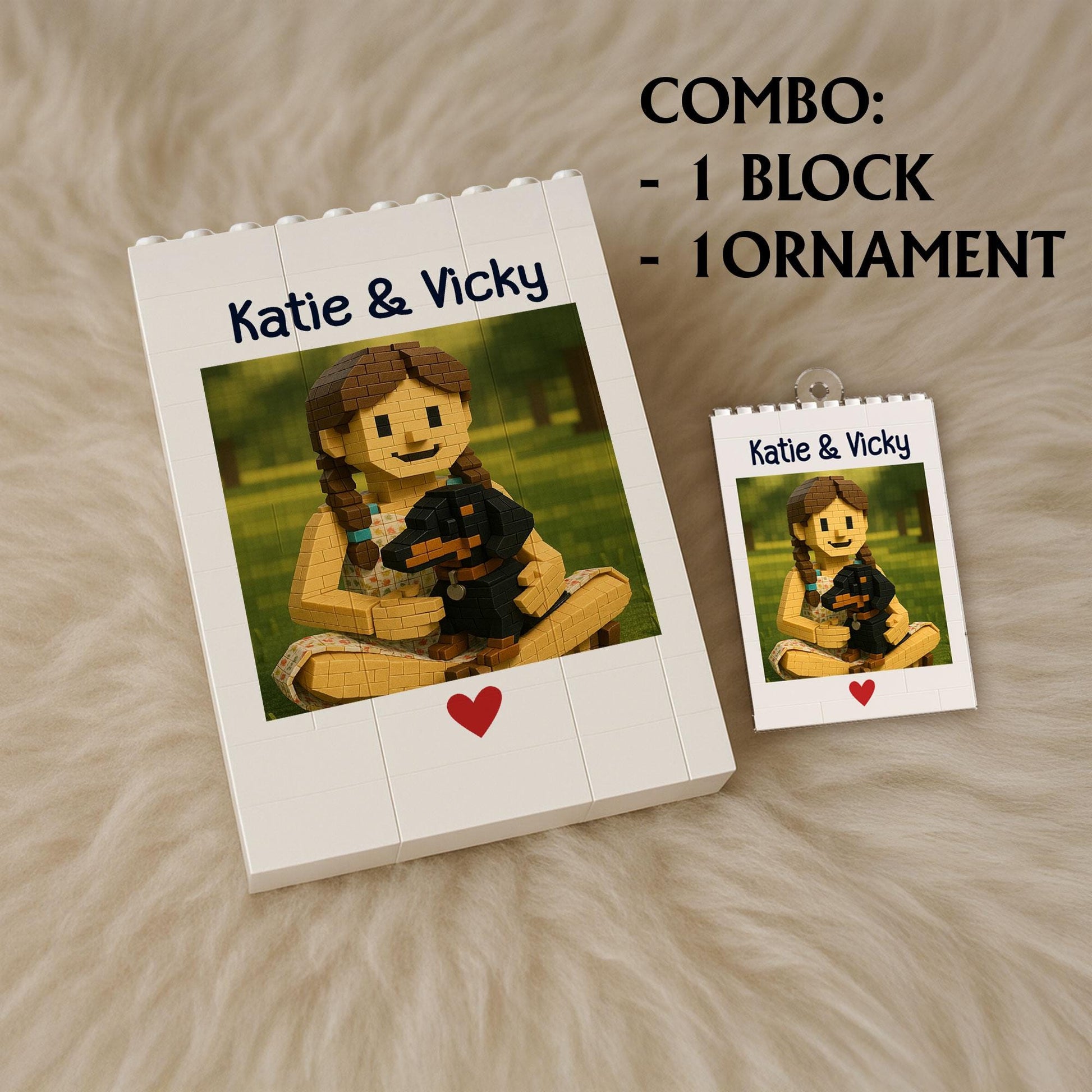 Custom Dog Photo Building Block | Personalized Pet Gift with Name & Picture | Dog Lover Keepsake | Memory Block Decor