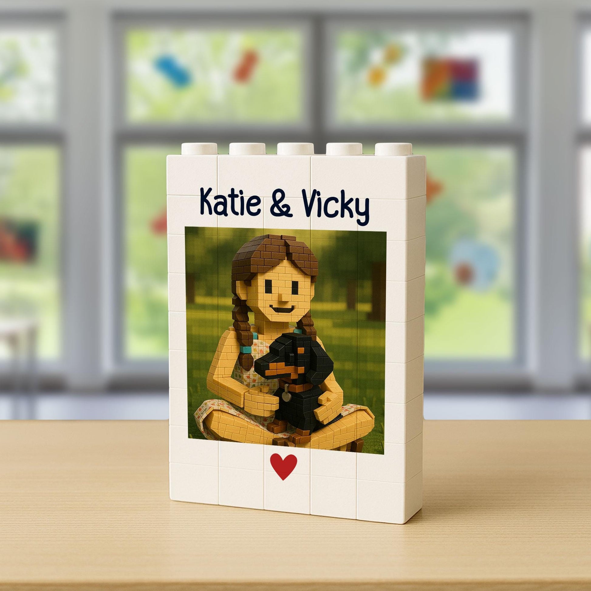 Custom Dog Photo Building Block | Personalized Pet Gift with Name & Picture | Dog Lover Keepsake | Memory Block Decor