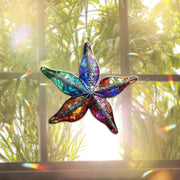 Colorful Starfish Acrylic Window Hanging | Summer Ocean Beach Decor | Vibrant Stained Glass Style Suncatcher Gift for Coastal Lovers