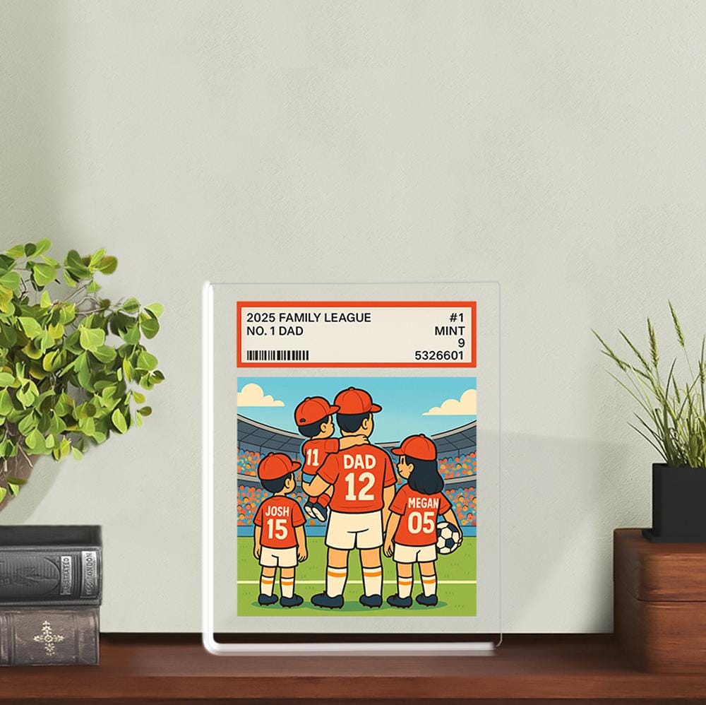 Custom Father's Day Gift, Daddy's Dream Team ACRYLIC Block, Soccer Gift For Dad, Father's Day Gift for Daddy, Soccer Custom No.1 Dad Plaque