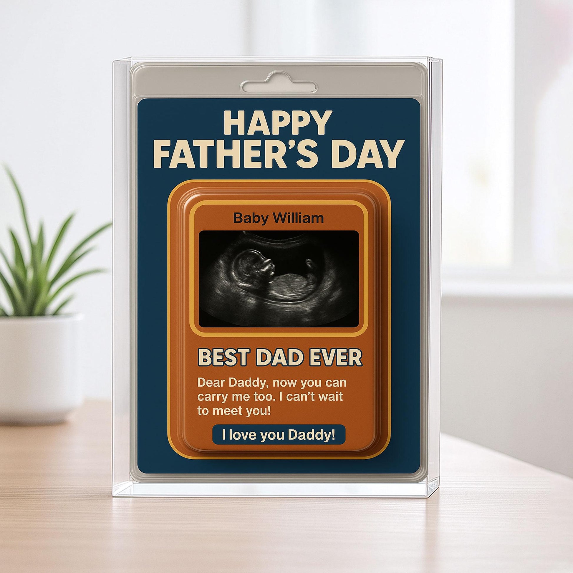 Personalized Father's Day Acrylic Plaque from Baby – Ultrasound Gift for New Dad – Best Dad Ever Keepsake – I Can’t Wait to Meet You Daddy