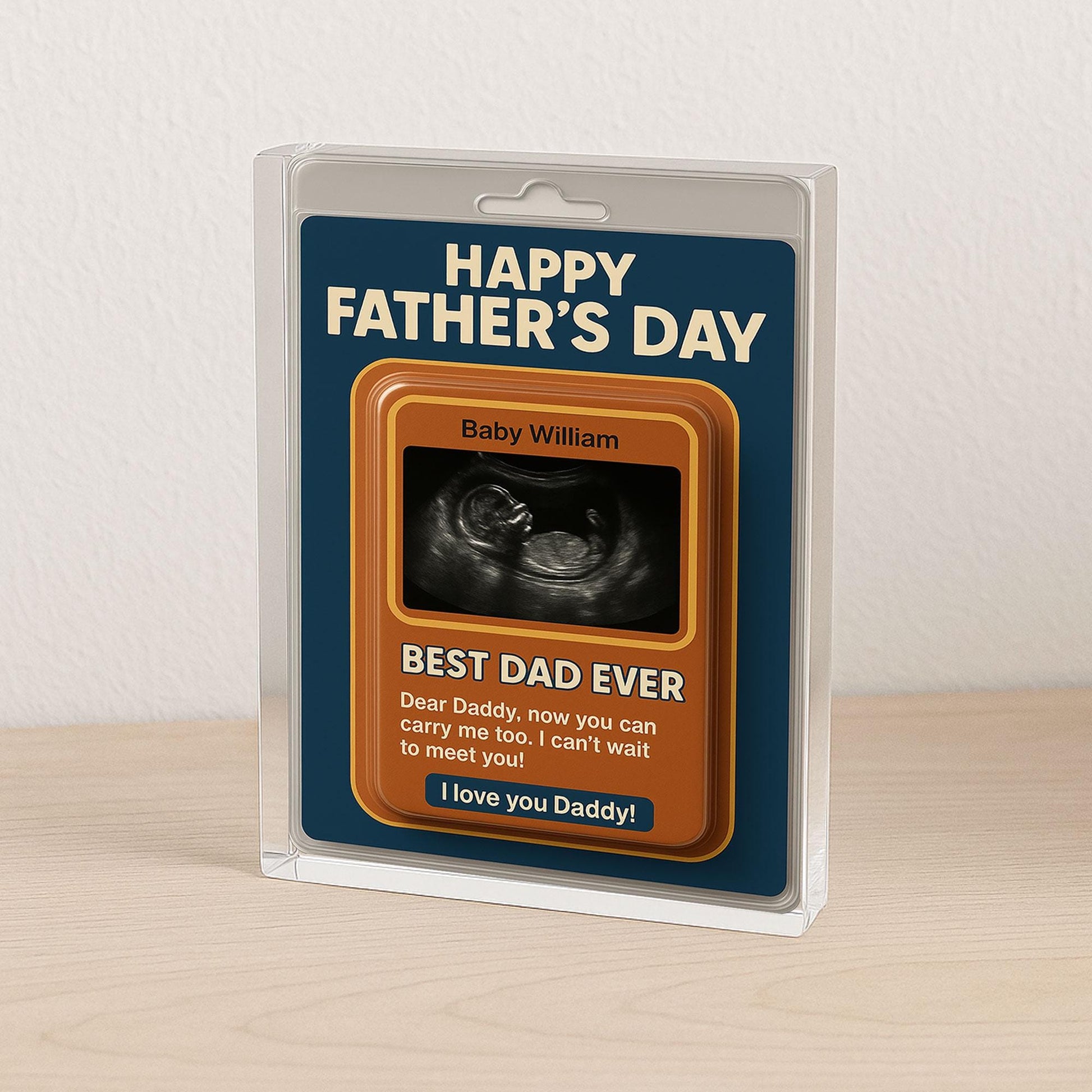 Personalized Father's Day Acrylic Plaque from Baby – Ultrasound Gift for New Dad – Best Dad Ever Keepsake – I Can’t Wait to Meet You Daddy